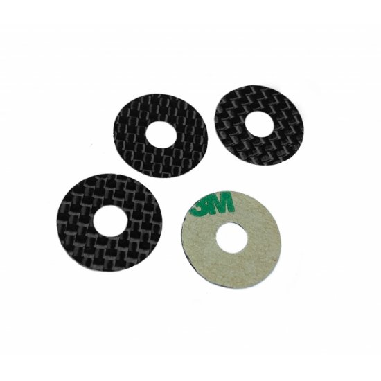 Carbon Fiber Body Washers Adhesive Backed 5mm Post (4pcs)