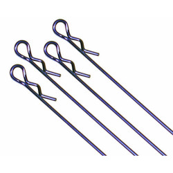 Associated  Metallic Blue Body Clips, Long- 4pcs