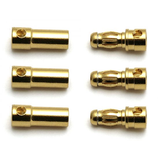 3.5mm Gold Plugs, 3 Male/ 3 Female