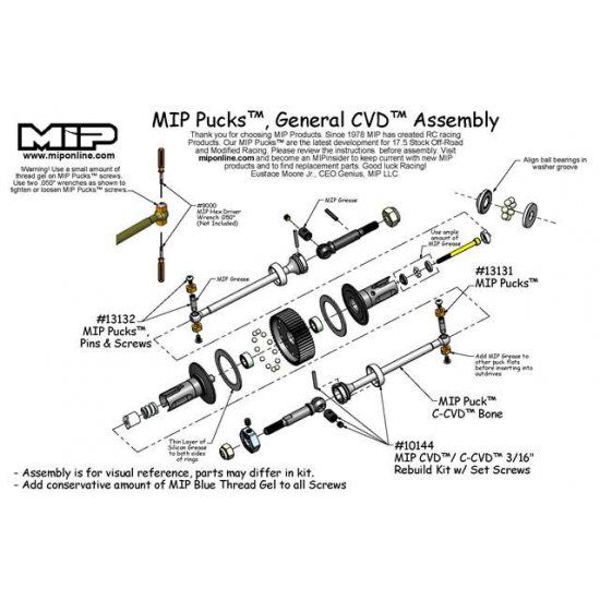 PUCKS Bi-Metal Thrust Rebuild kit for RC10B5/B5M Buggy