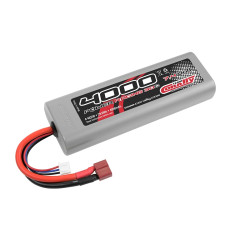 4000mAh 7.4v 2S 30C Hardcase Sport Racing LiPo Battery with Hardwired T-Plug Connector