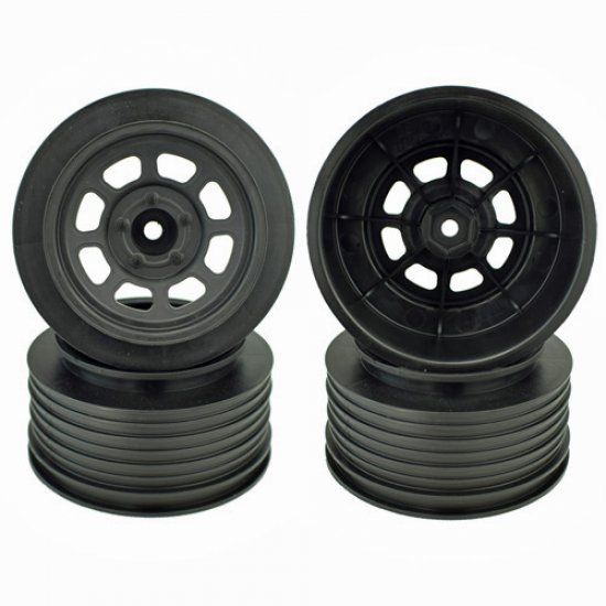 Speedway Rear Short Course Wheels, for Traxxas Slash, Black, 21.5mm Backspacing, (4pcs)