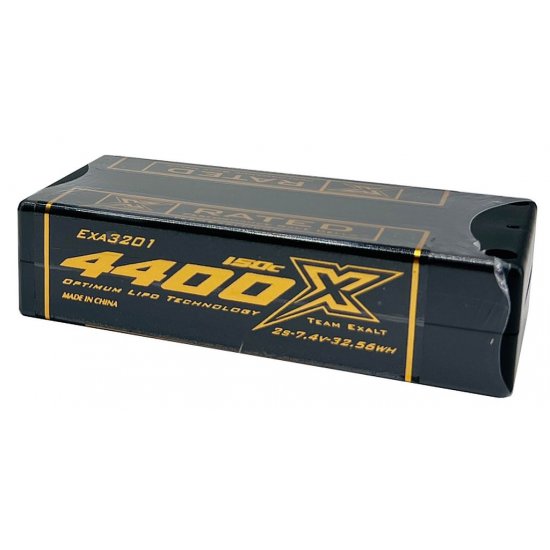 2S 7.4V 4400MAH 150C Shorty w/5mm Bullets, X-Rated LiPo Battery Series