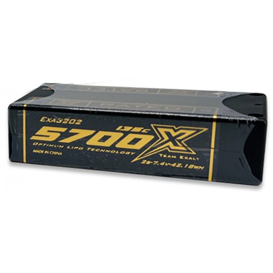 2S 7.4V 5500MAH 135C Shorty w/5mm Bullets, X-Rated LiPo Battery Series