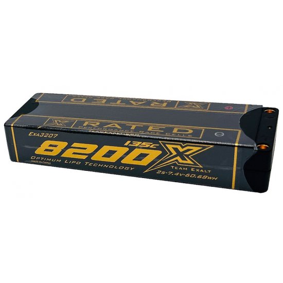 2S 7.4V 8200MAH 150C Stick w/5mm Bullets, X-Rated LiPo Battery Series