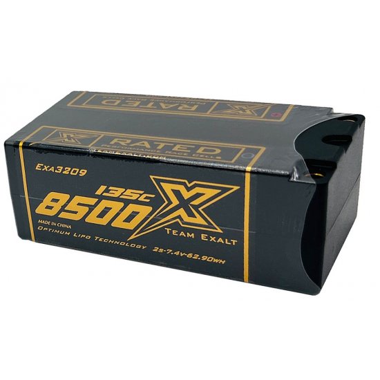 2S 7.4V 8500MAH 135C Fat Shorty w/5mm Bullets, X-Rated LiPo Battery Series