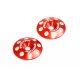 Aluminum Wing Buttons V2, RED, 1 pair