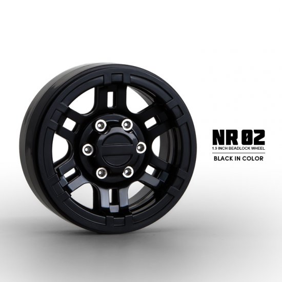 Gmade NR02 1.9" Beadlock Wheels, Black