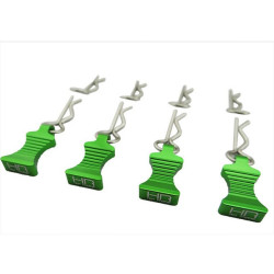 1/10 Green Aluminum EZ Pulls (4pcs) and Body Clips (8pcs)