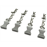 1/10 Silver Aluminum EZ Pulls (4pcs), Body Clips (8pcs)