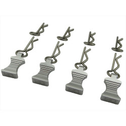 1/10 Silver Aluminum EZ Pulls (4pcs), Body Clips (8pcs)