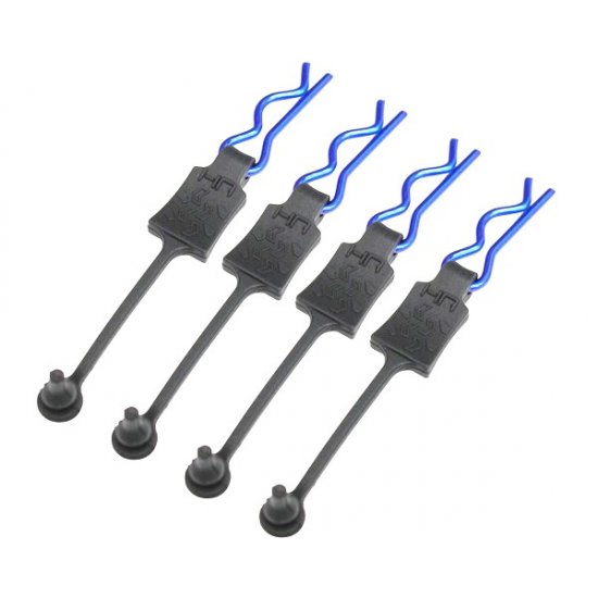 Body Clip Retainers, for 1/8th Scale, Blue (4pcs)