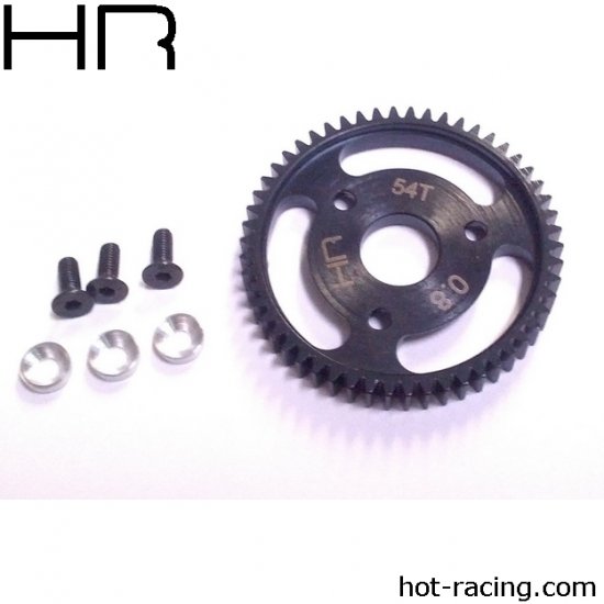 Hot Racing  Silver 54 Tooth 32 Pitch, 0.8M Steel Spur Gear, Traxxas