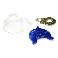 Machined Alloy Heatsink Motor Mount w/gear cover, SCX10, Blue
