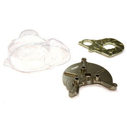 Machined Alloy Heatsink Motor Mount w/gear cover, SCX10, GunMetal