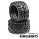 Jconcepts 2.8 G-Locs Tires, Yellow Compound, Pre-Mounted on Black Wheels for E-Stampede/E-Rustler 2WD Rear