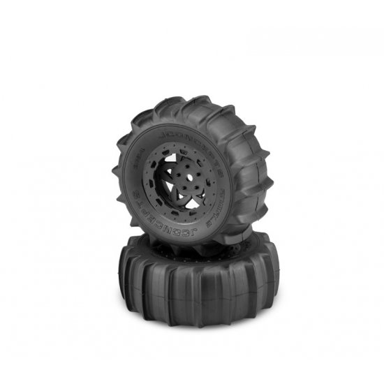 Animal 1/10 Short Course Truck Paddle Tires Mounted on Tremor Wheels, Yellow Compound