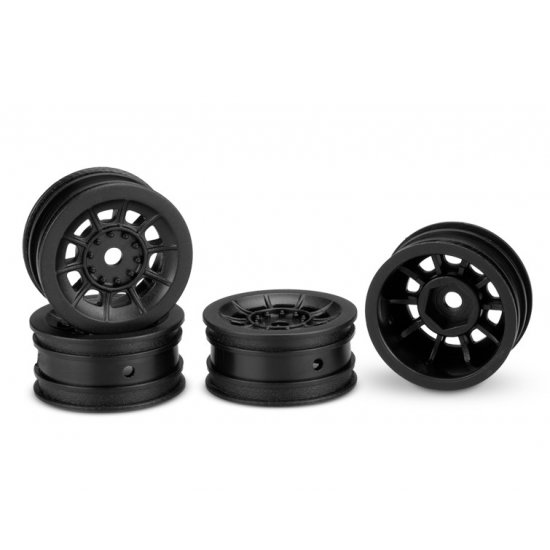 Hazard 1" Wheel, Black, for JConcepts 4022/4023 Tires, fits Axial SCX24, 4pcs