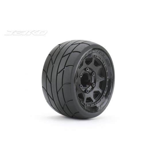 1/10 ST 2.8 Super Sonic Tires Mounted on Black Claw Rims, Medium Soft, 12mm Hex, 1/2" Offset