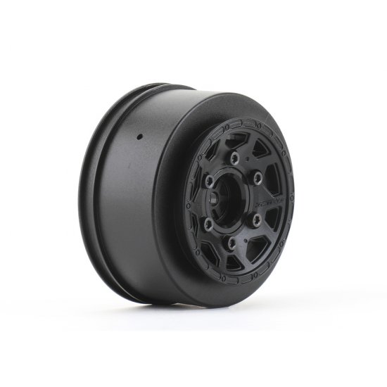 1/10 SC Wheels, Black, 12mm, 1/2" offset Wide for Traxxas Slash 2WD Front (4)