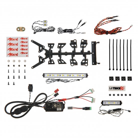 Attack Off-Road 1052 Light Bar Kit- 1-DG-1 Controller, 2-Light Bars 2"& 5", 2-Hi-Power Headlights, 6