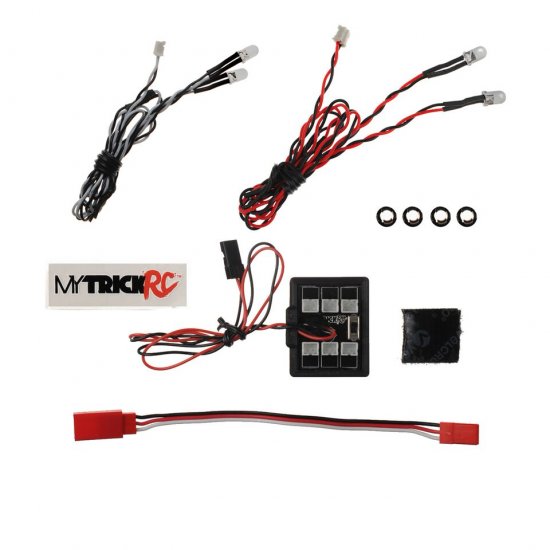 Car Package 2 Headlight - 1-HB-1 Controller 2-White, 2-Red (5mm)