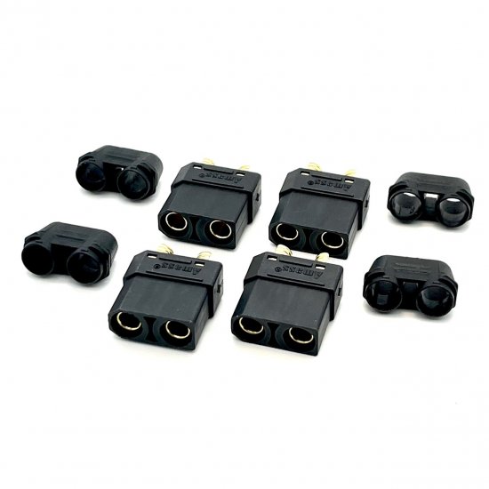 XT90 Connectors, Black, w/ 4 Female Plugs