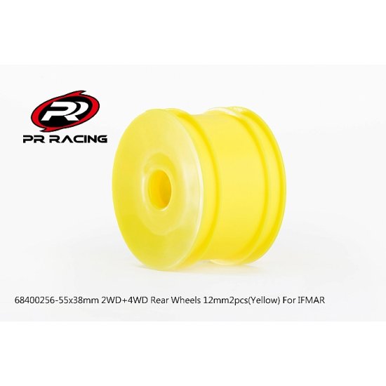 55x38mm 2WD+4WD Rear Wheels 12mm*2pcs(Yellow)For IFMAR