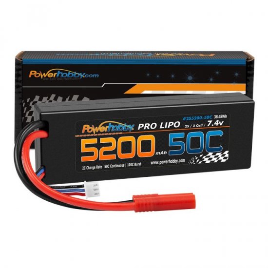 2S 7.4V 5200mAh 50C LiPo Battery w/ RedCAT 4.0mm Plug