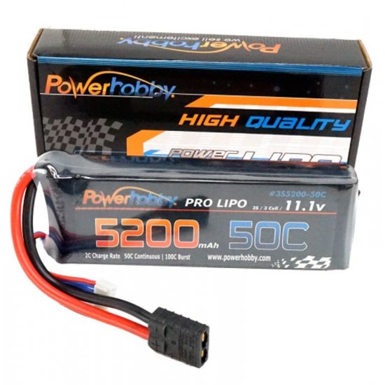 Powerhobby  5200mAh 11.1V 3S 50C LiPo Battery w/ Hardwired TRX Connector