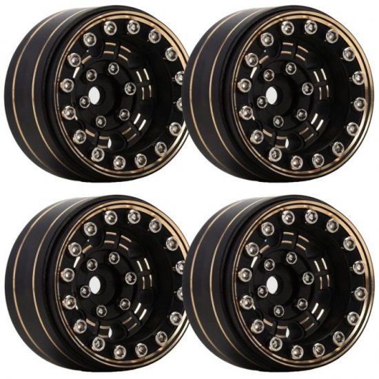 1.0" Z1 Brass Beadlock Crawler Wheels, for 1/24 Axial SCX24