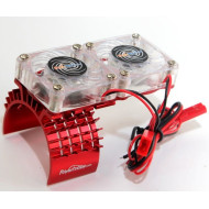Aluminum Motor Heatsink & Twin Cooling Fan, for Slash 4WD, Red
