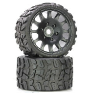 Raptor Belted Monster Truck Wheels/Tires (pr.), Pre-mounted, Sport Medium Compound 17mm Hex