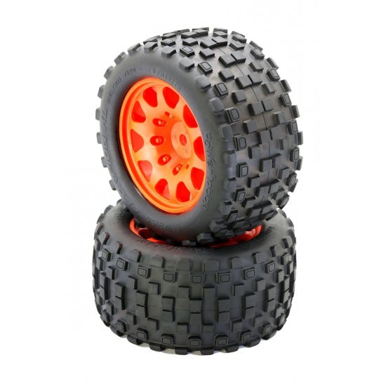 Powerhobby SCORPION XL Belted Tires / Viper Wheels (2) Traxxas X-Maxx 8S-Orange