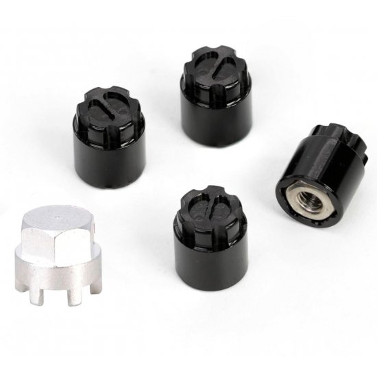 M2.5 Locking Hubs w/Tool, for Traxxas TRX-4M, Black, 4pcs