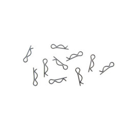 Racers Edge Mini Body Clips, Chrome, Qty: 10