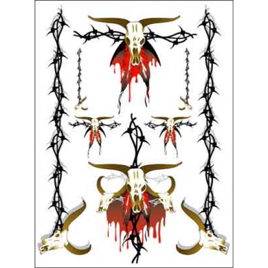 Skulls and Barbed wire Decal Sheet