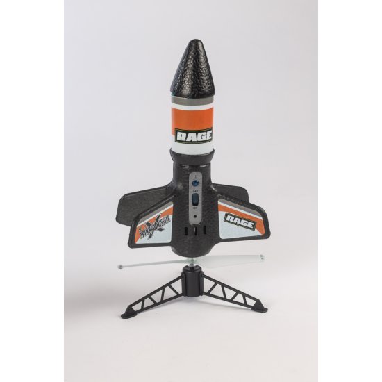 Spinner Missile X - Black Electric Free-Flight Rocket with Parachute