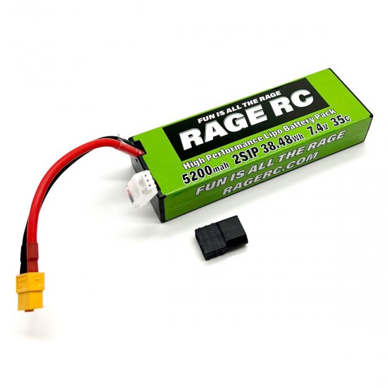 5200mAh 2S 7.4V 35C Hard Case LiPo Battery with XT60 Connector & TRX Adapter