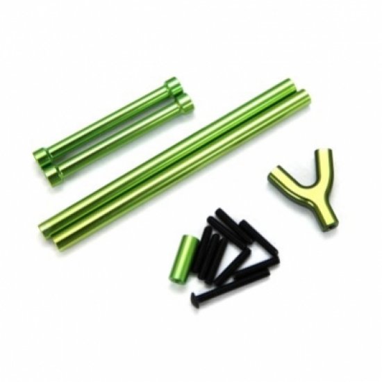 Alloy Complete Front & Rear Upper Susp. Links, Green, SCX10