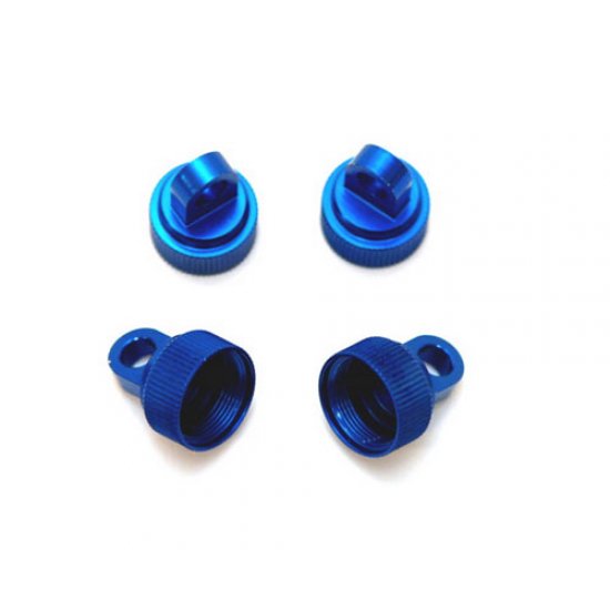 STRC Aluminum CNC Machined Upper shock caps (4 pcs) for Traxxas Vehicles (Blue)