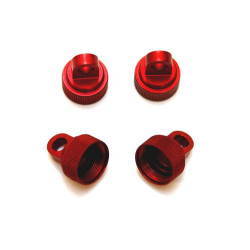 STRC Aluminum CNC Machined Upper shock caps (4 pcs) for Traxxas Vehicles (Red)