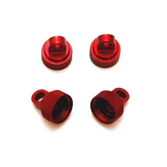 STRC Aluminum CNC Machined Upper shock caps (4 pcs) for Traxxas Vehicles (Red)