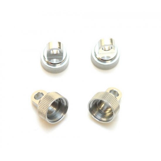 STRC Aluminum Upper shock caps (4 pcs) for Traxxas Vehicles Silver