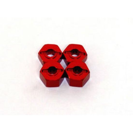 12mm Lockpin-style Machined Aluminum Wheel Hex Set, Red (4) for Traxxas Stampede/Rustler/Bandit