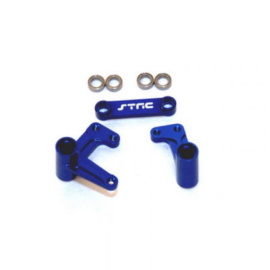 Aluminum Steering Bellcrank Set w/Bearings, Blue, for Traxxas Slash/Rustler/Bandit