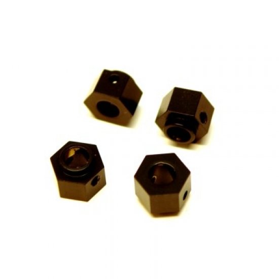 Brass Wheel Hex Adapters, Black, for Traxxas TRX4, 4pcs