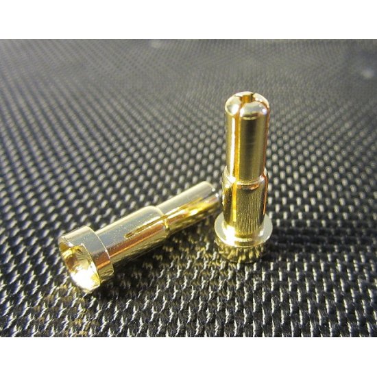 4mm + 5mm Double Male Bullets (pr.) Gold 20mm