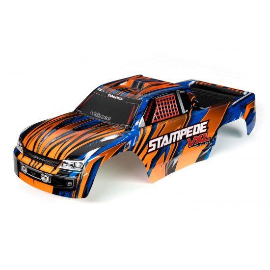 Body, Stampede® VXL, orange & blue (painted, decals applied)