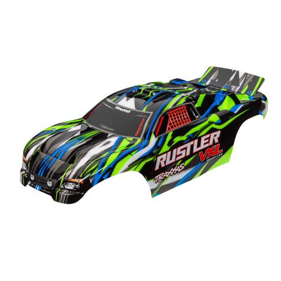 Body, Rustler® VXL, green (painted, decals applied)